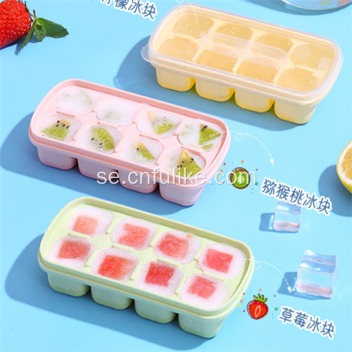 Ice Cube Trays med lock 8-Ice Cube Tray